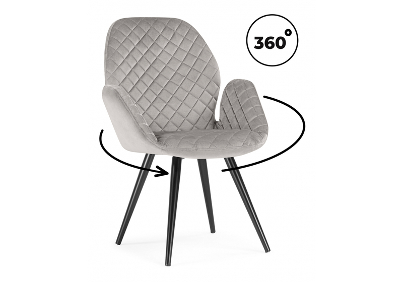 Стул, Муат поворотное confetti silver / черный