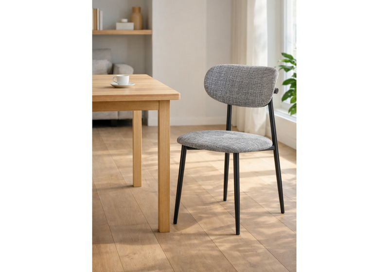 Стул на металлокаркасе, Lisbon серый / черный