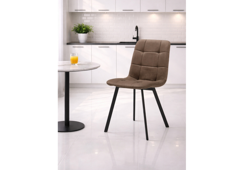 Стул на металлокаркасе, Чилли коричневый / черный