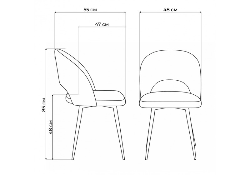 Стул на металлокаркасе, Курбис темно-серый (zd 995) / черный