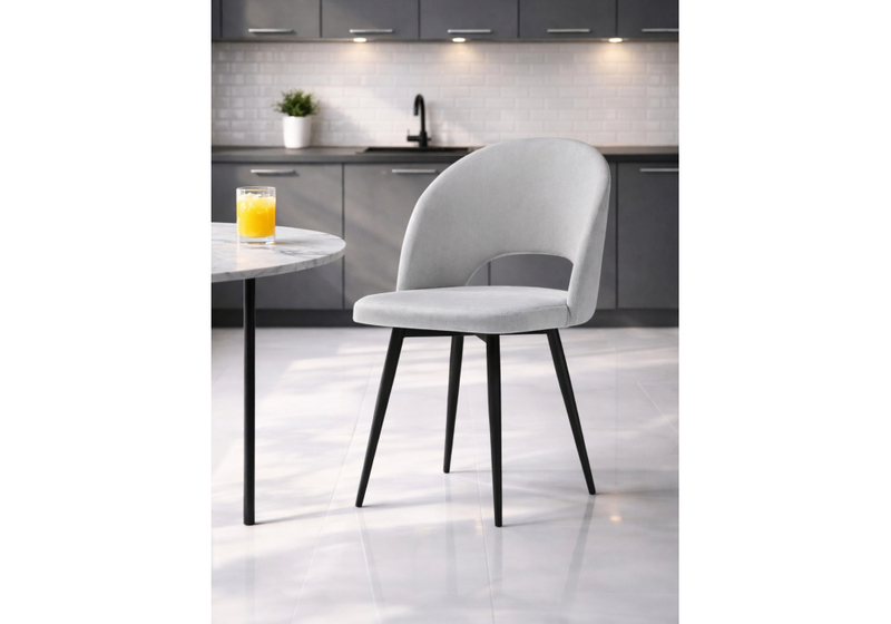 Стул на металлокаркасе, Курбис светло-серый (zd 960) / черный