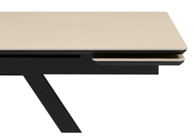 Керамический стол, Вилли 140(200)х80 okara light yellow / черный