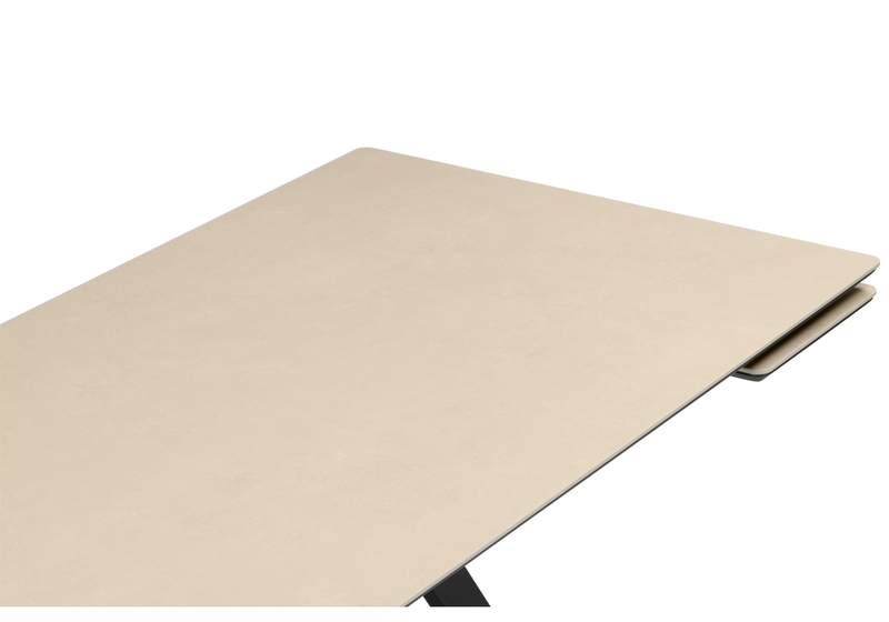 Керамический стол, Вилли 140(200)х80 okara light yellow / черный