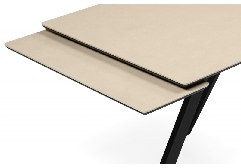 Керамический стол, Вилли 140(200)х80 okara light yellow / черный