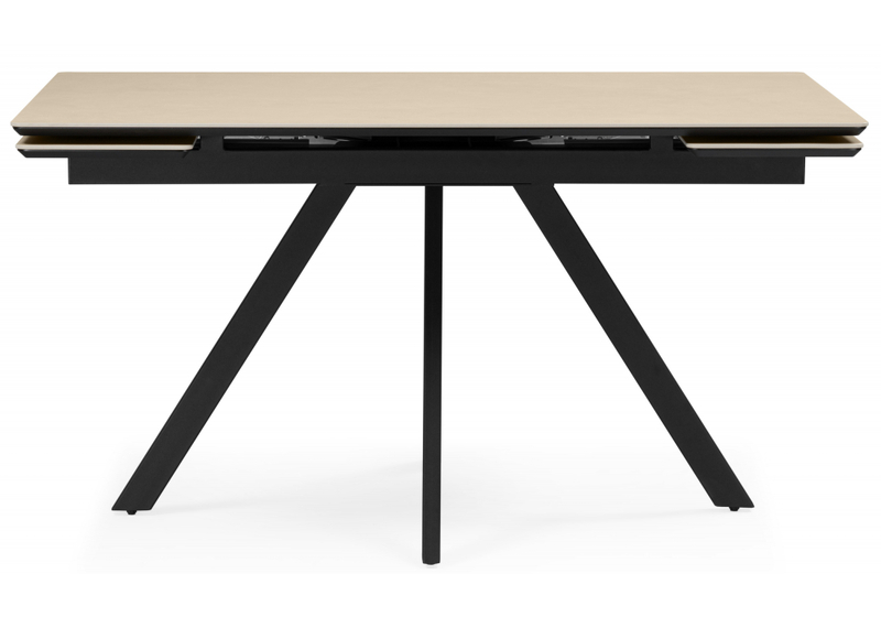 Керамический стол, Вилли 140(200)х80 okara light yellow / черный