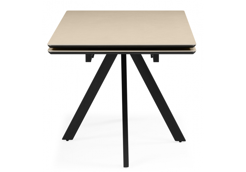 Керамический стол, Вилли 140(200)х80 okara light yellow / черный