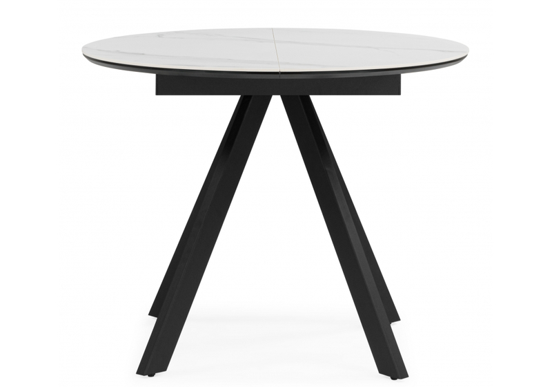 Керамический стол, Трейси 90 snow white / черный