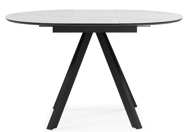 Керамический стол, Трейси 90 snow white / черный