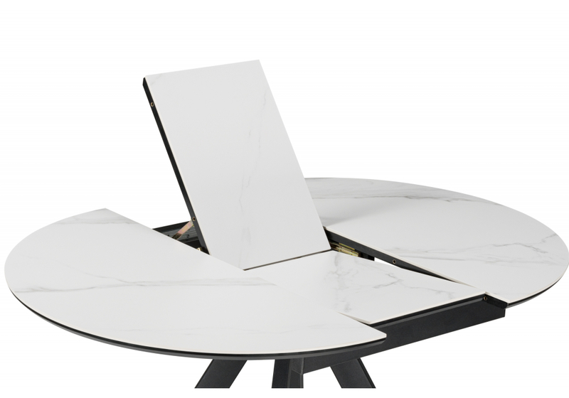 Керамический стол, Трейси 90 snow white / черный