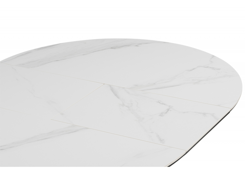 Керамический стол, Трейси 90 snow white / черный