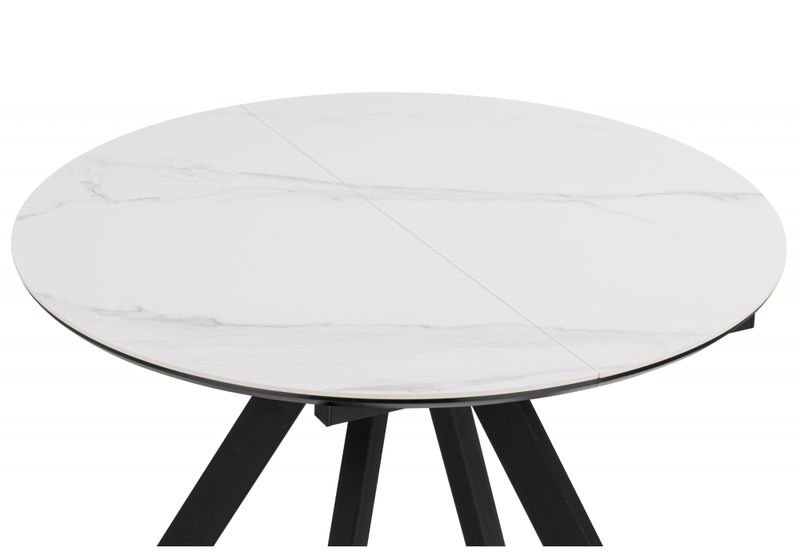 Керамический стол, Трейси 90 snow white / черный