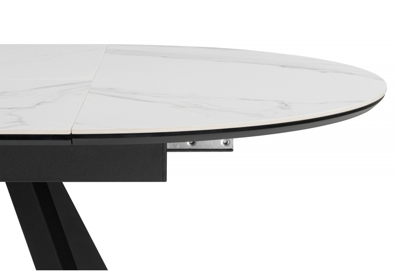 Керамический стол, Трейси 90 snow white / черный