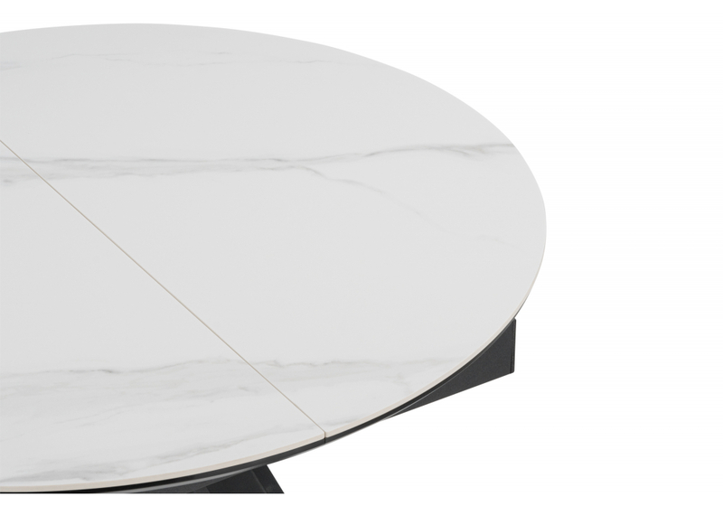 Керамический стол, Трейси 90 snow white / черный