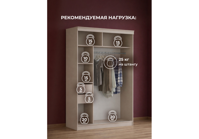 Шкаф, Айвор 1,5 м кашемир