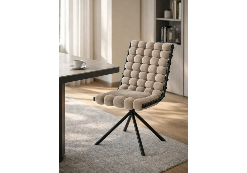 Стул на металлокаркасе, Ball 1 бежевый / черный