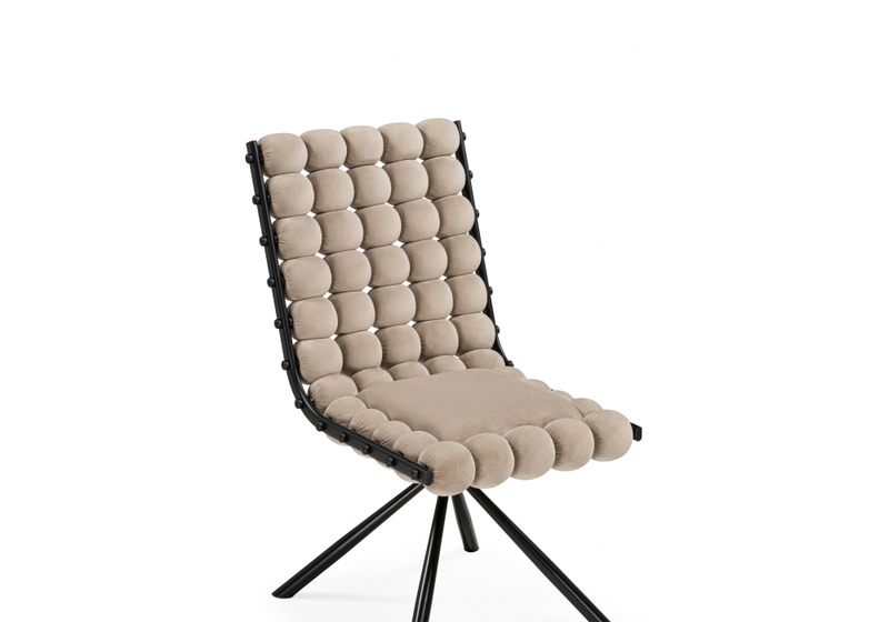 Стул на металлокаркасе, Ball 1 бежевый / черный