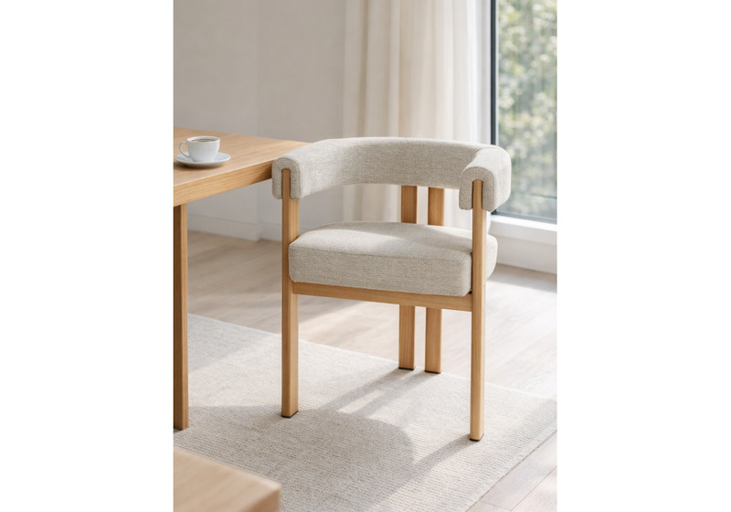 Стул на металлокаркасе, Selma бежевый / бук