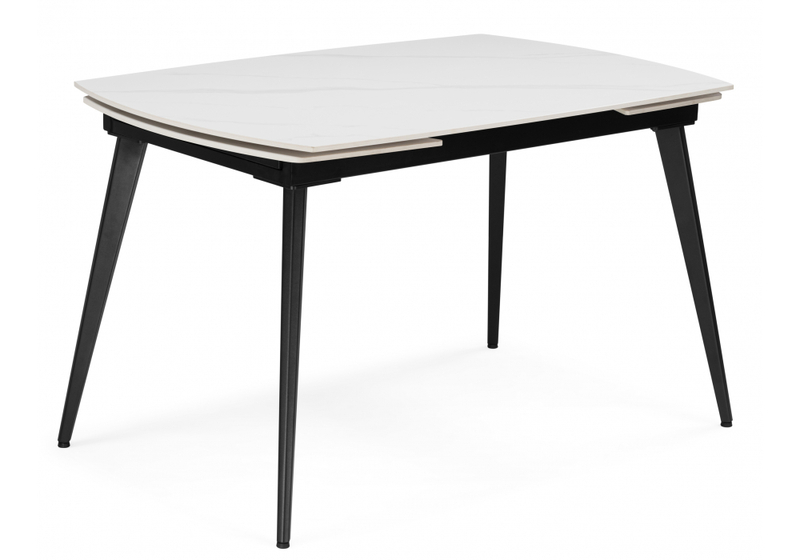 Керамический стол, Aveiro 120(180)x80 белый мрамор / черный