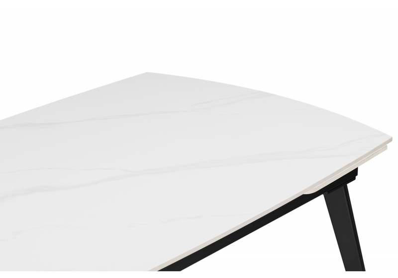 Керамический стол, Aveiro 120(180)x80 белый мрамор / черный