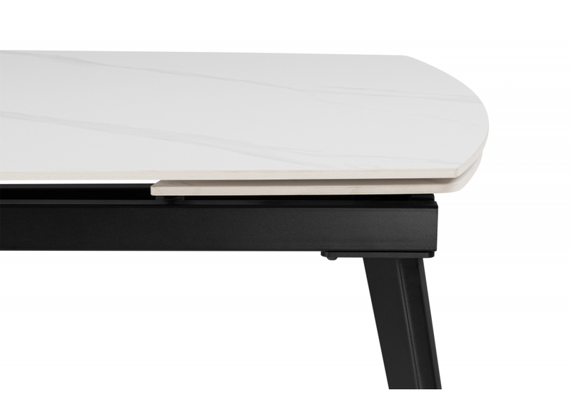 Керамический стол, Aveiro 120(180)x80 белый мрамор / черный