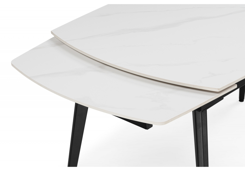 Керамический стол, Aveiro 120(180)x80 белый мрамор / черный