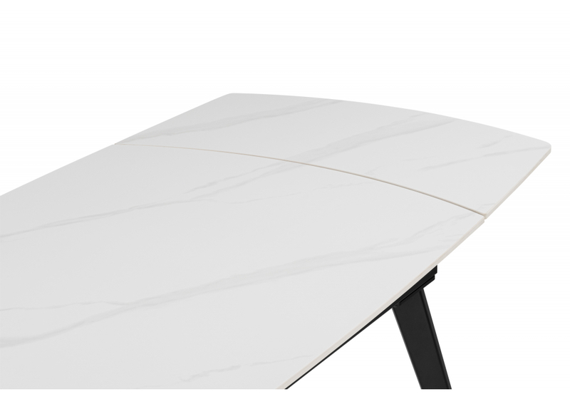 Керамический стол, Aveiro 120(180)x80 белый мрамор / черный