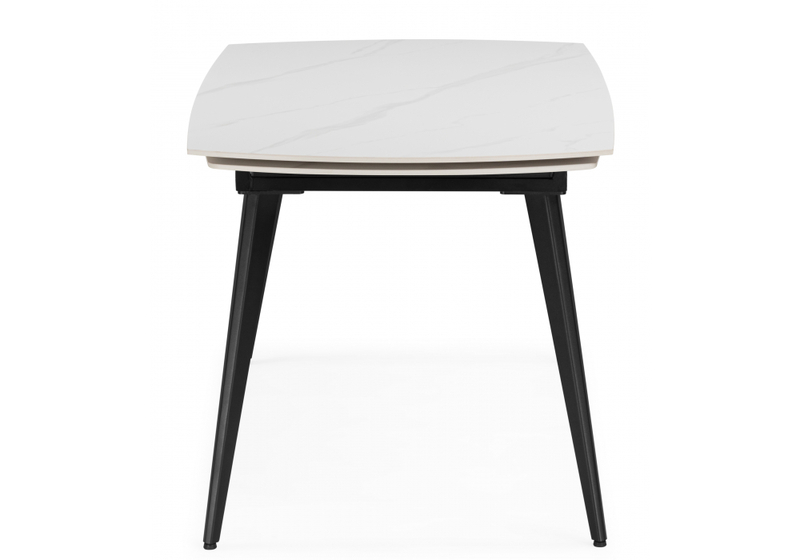 Керамический стол, Aveiro 120(180)x80 белый мрамор / черный