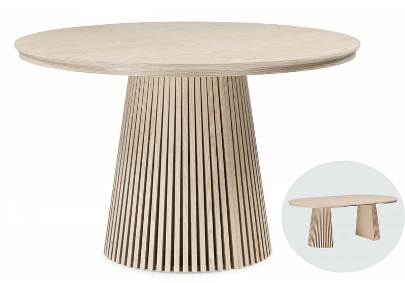 Стол деревянный, Mersin 120(200)x120 шпон дуба / бук