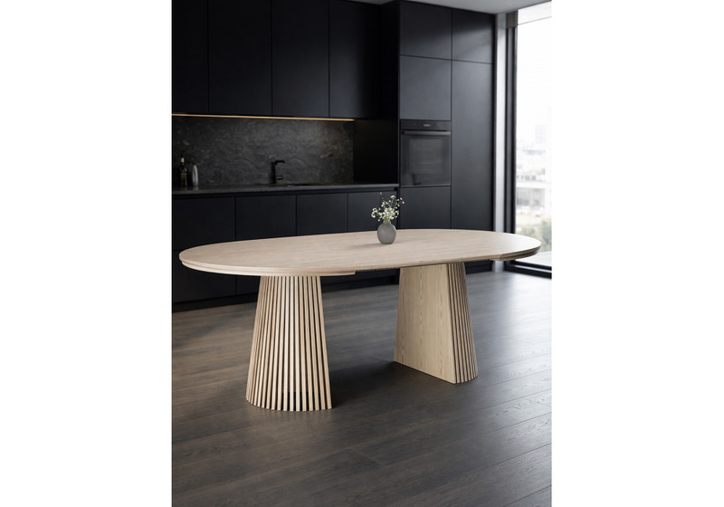 Стол деревянный, Mersin 120(200)x120 шпон дуба / бук