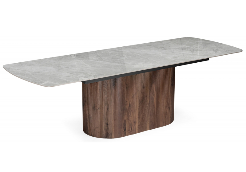 Керамический стол, Lagos 160(240)x90 серый / орех