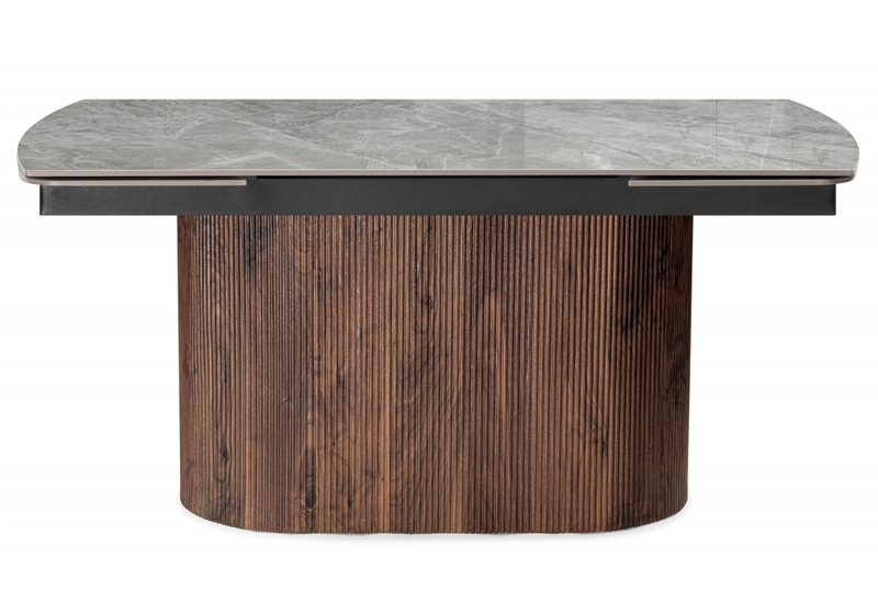 Керамический стол, Lagos 160(240)x90 серый / орех