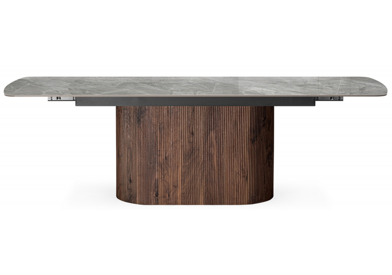 Керамический стол, Lagos 160(240)x90 серый / орех