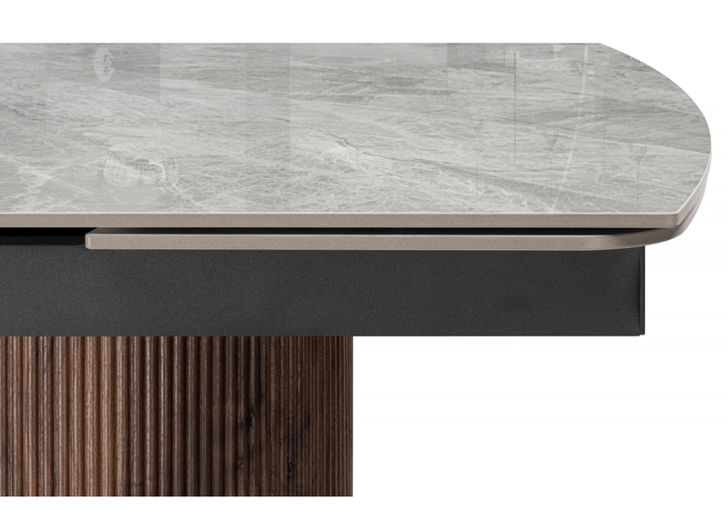 Керамический стол, Lagos 160(240)x90 серый / орех
