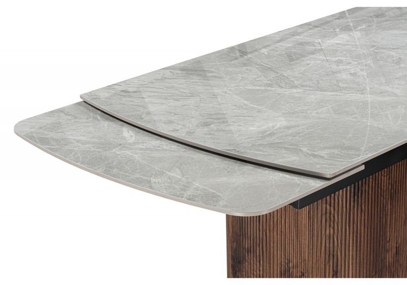 Керамический стол, Lagos 160(240)x90 серый / орех