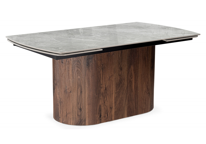 Керамический стол, Lagos 160(240)x90 серый / орех