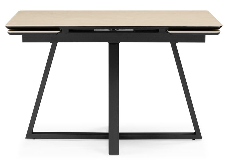 Керамический стол, Памелла 120(180)х80 okara light yellow / черный