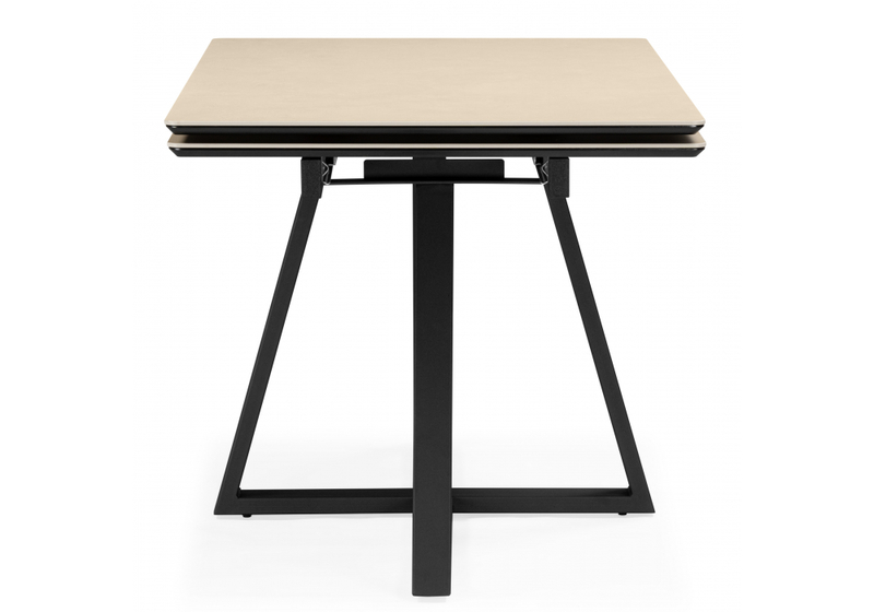 Керамический стол, Памелла 120(180)х80 okara light yellow / черный