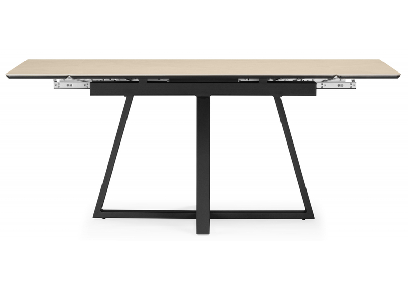 Керамический стол, Памелла 120(180)х80 okara light yellow / черный