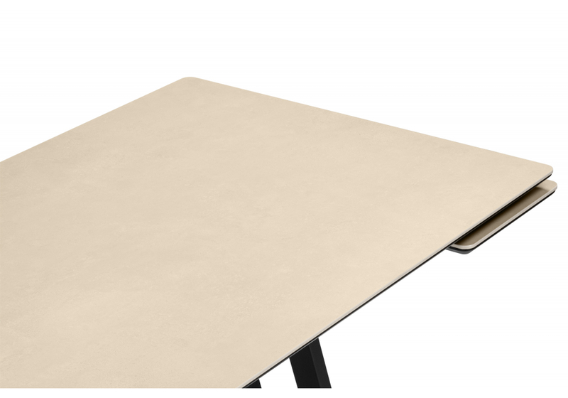 Керамический стол, Памелла 120(180)х80 okara light yellow / черный