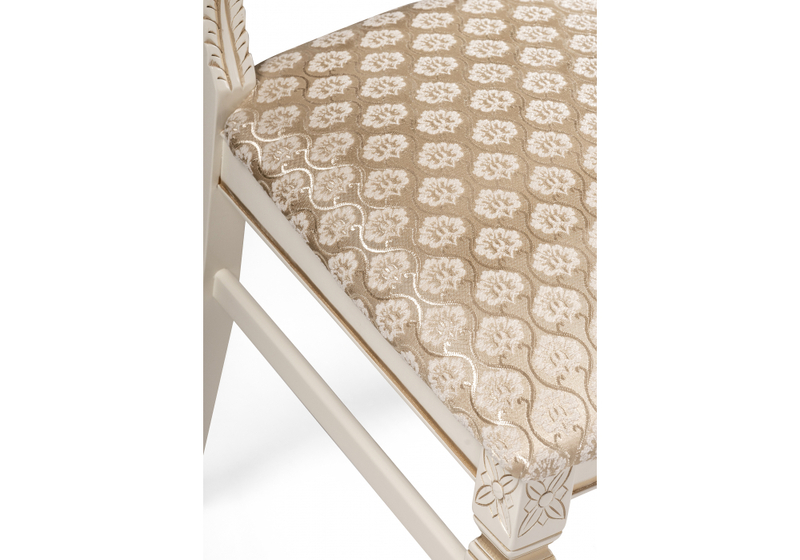 Стул деревянный, Roy золото патина тк. К02 бежевая / слоновая кость