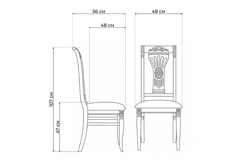 Стул деревянный, Roy золото патина тк. К02 бежевая / слоновая кость