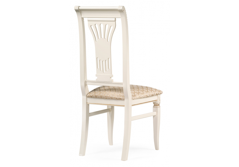 Стул деревянный, Roy золото патина тк. К02 бежевая / слоновая кость