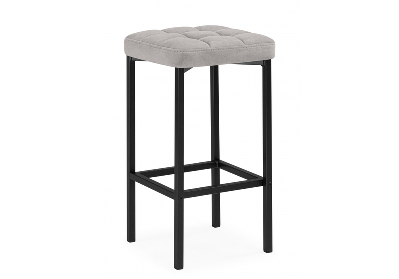 Барный стул, Лофт серый (катания сильвер) / черный