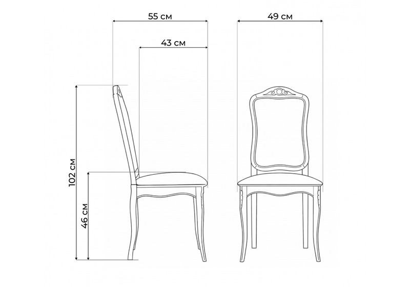 Стул деревянный, Эмилин бежевый тк. М14 (Т56) / вишня