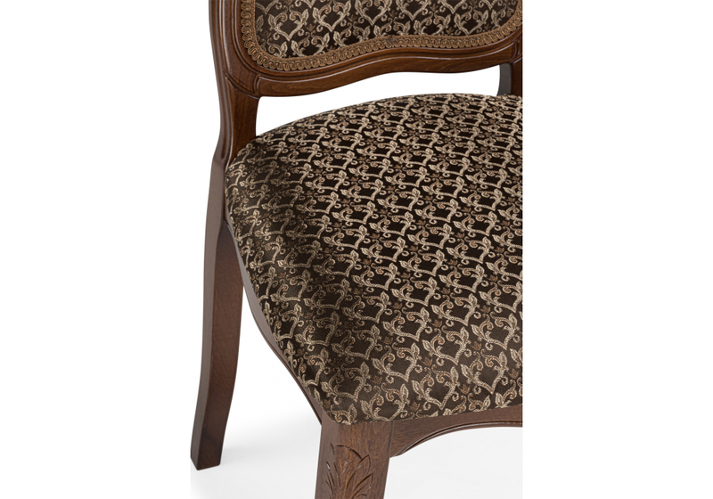 Стул деревянный, Эмилин бежевый тк. М14 (Т56) / вишня