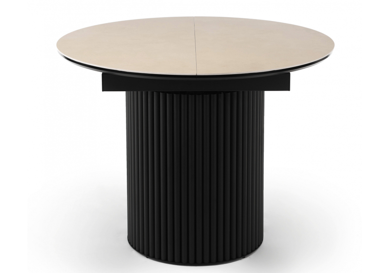 Керамический стол, Стивен 100(140) okara light yellow / черный