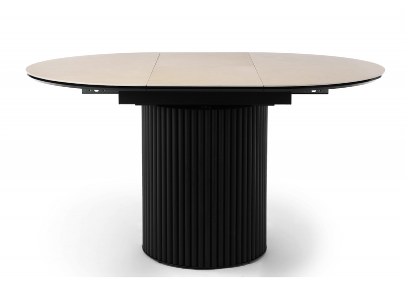 Керамический стол, Стивен 100(140) okara light yellow / черный