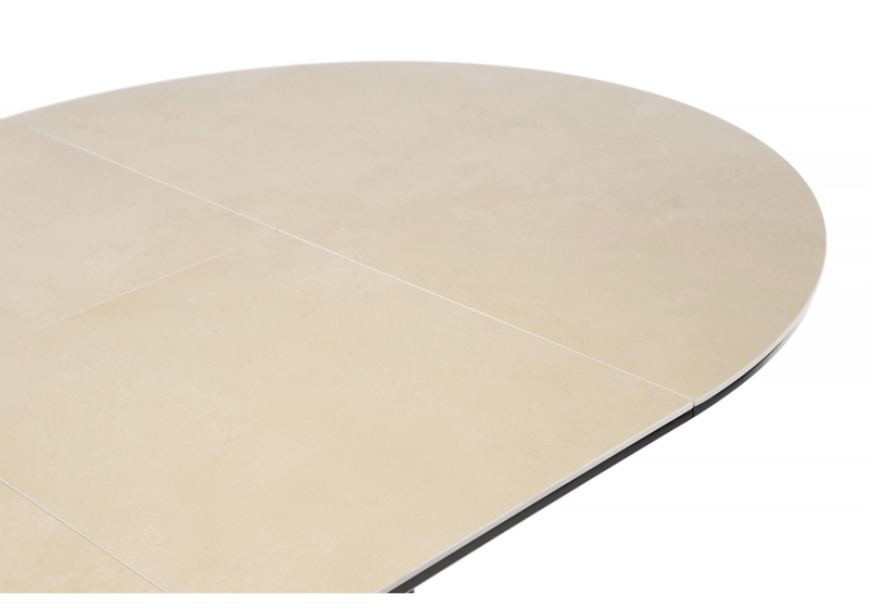 Керамический стол, Стивен 100(140) okara light yellow / черный