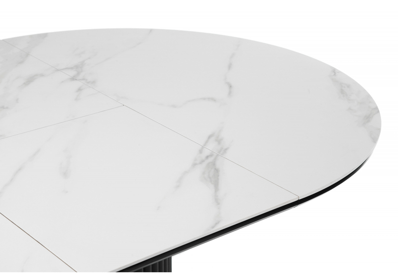 Керамический стол, Стивен 100(140) snow white / черный