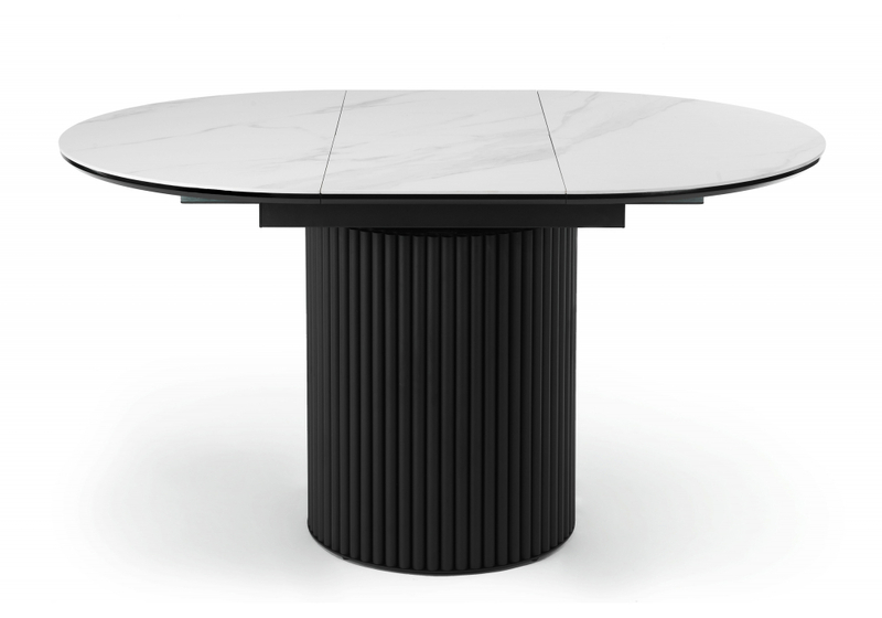 Керамический стол, Стивен 100(140) snow white / черный